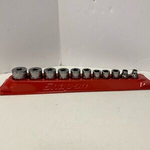 Snap-on Chrome standard Socket Set on Red Rail - 1/8”—3/8”